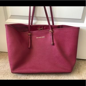 Michael Kors Pink Saffiano Jet Set Travel Tote